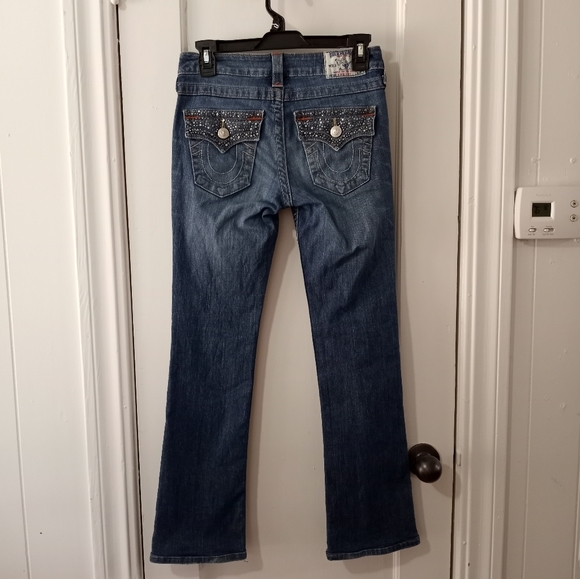 True Religion High Rise Boot Cut Embellished Jeans Women's Size 26 - Picture 2 of 14